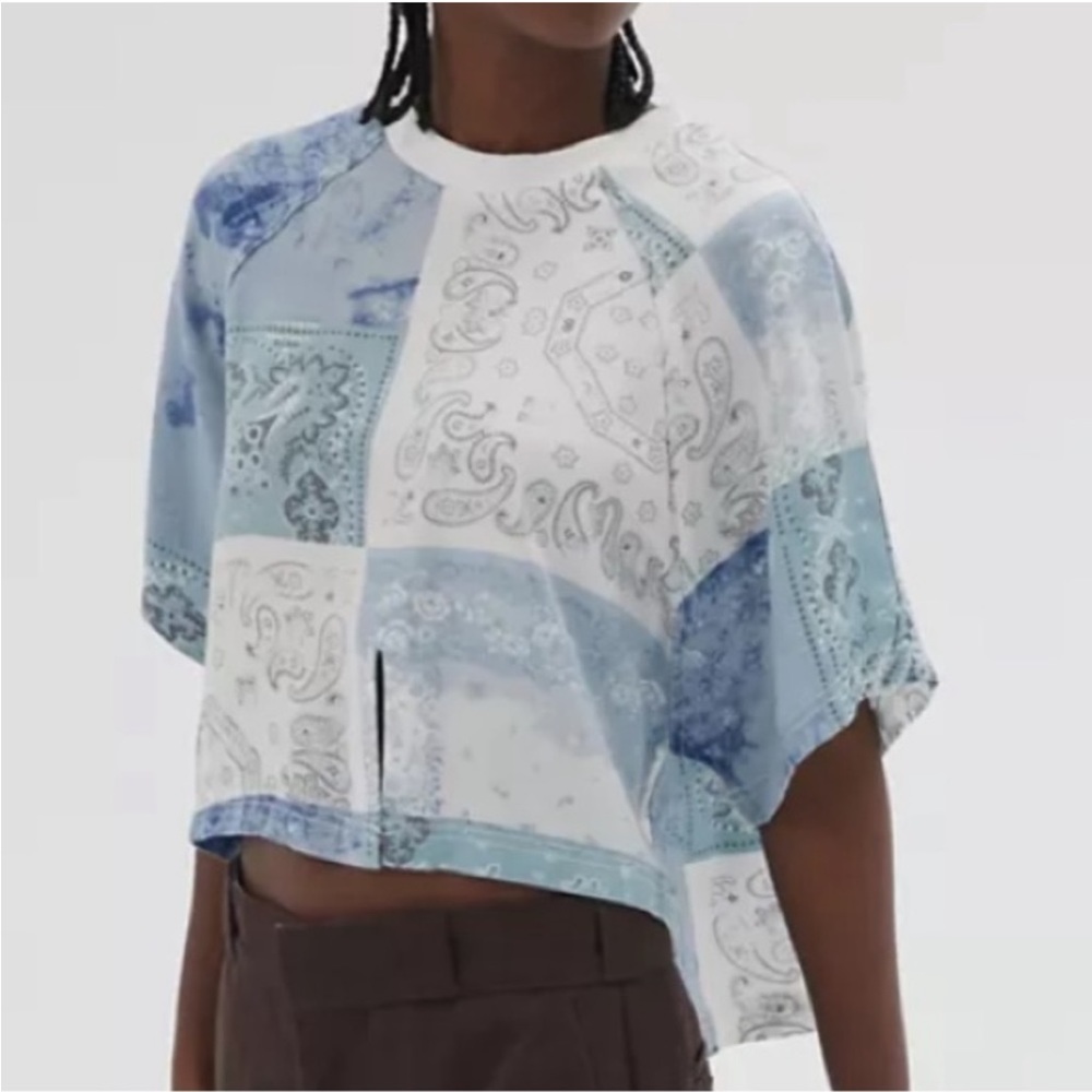 Urban Outfitters Blue Boxy Crop T-Shirt